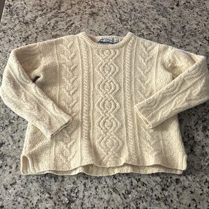 Aran Crafts Cream Cable Knit Sweater